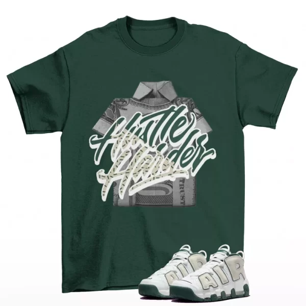 Hustle Shirt Green to Match Air More Uptempo 96 Vintage Green FN6249-100 Jezsport.com