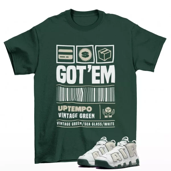 Copped Shirt Green to Match Air More Uptempo 96 Vintage Green FN6249-100 Jezsport.com