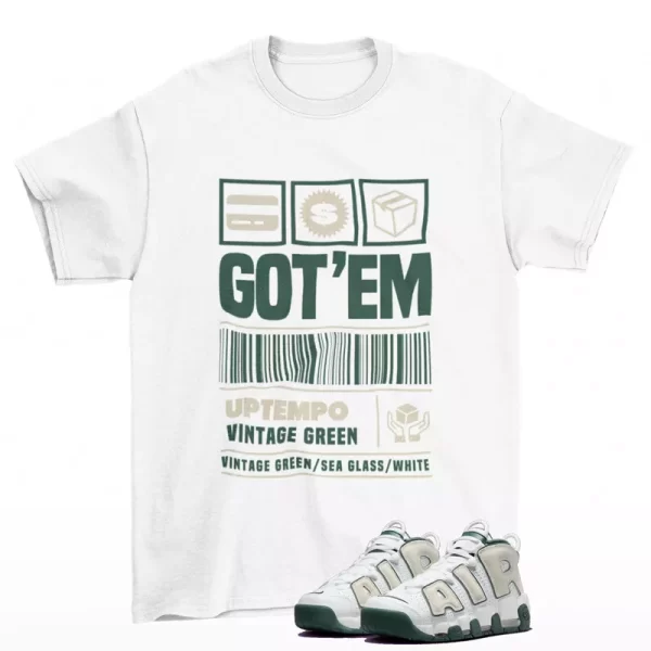 Copped Shirt White to Match Air More Uptempo 96 Vintage Green FN6249-100 Jezsport.com