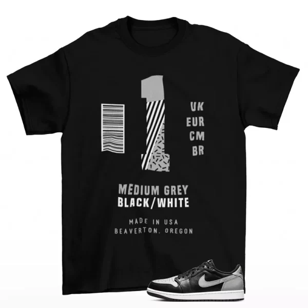 Sneaker Label Shirt Black to Match Jordan 1 Low OG Shadow CZ0790-003 Jezsport.com