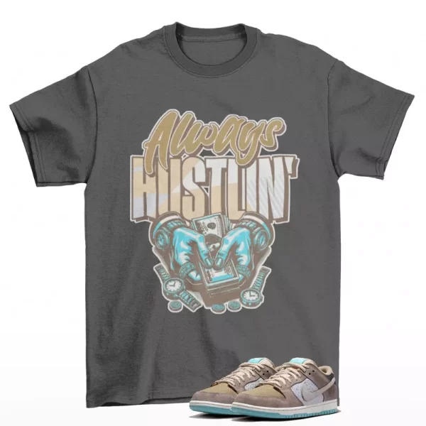 Hustling Shirt Grey to Match SB Dunk Low Big Money Savings FZ3129-200 Jezsport.com