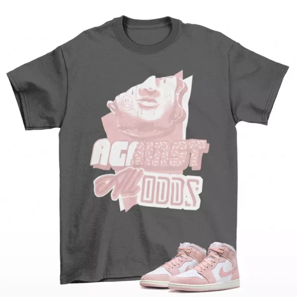 All Odds Shirt Grey to Match Jordan 1 Mid Legend Pink Suede FN5215-161 Jezsport.com