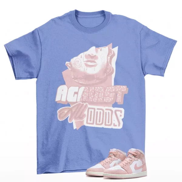 All Odds Shirt Blue to Match Jordan 1 Mid Legend Pink Suede FN5215-161 Jezsport.com