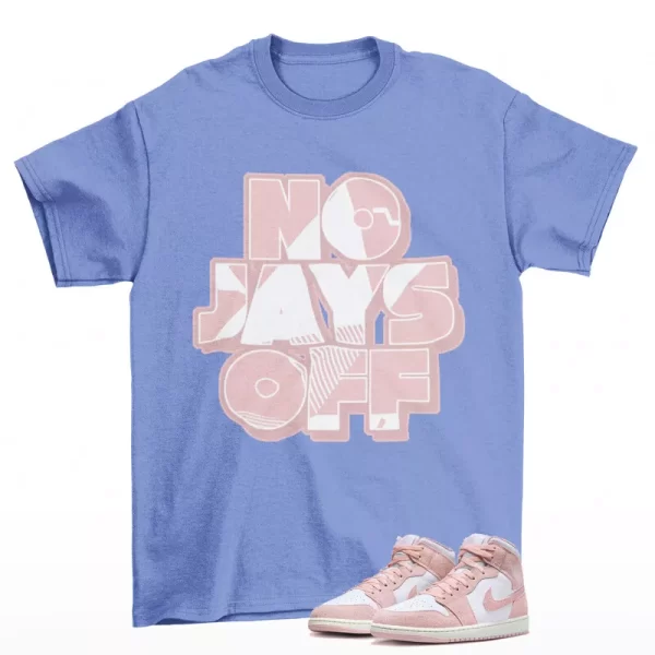 Jay All Day Shirt Blue to Match Jordan 1 Mid Legend Pink Suede FN5215-161 Jezsport.com