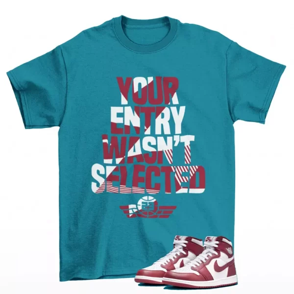 Sneaker Raffle Shirt Teal to Match Jordan 1 High OG Team Red DZ5485-160 Jezsport.com