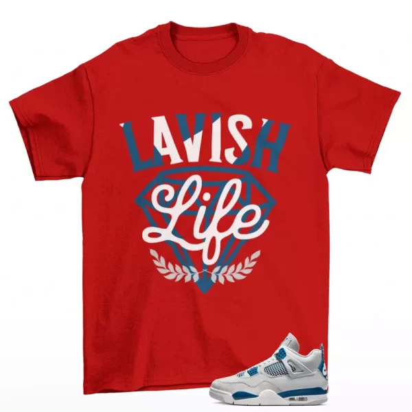 Lavish Sneaker Shirt Red to Match Jordan 4 Industrial Blue FV5029-141 Jezsport.com