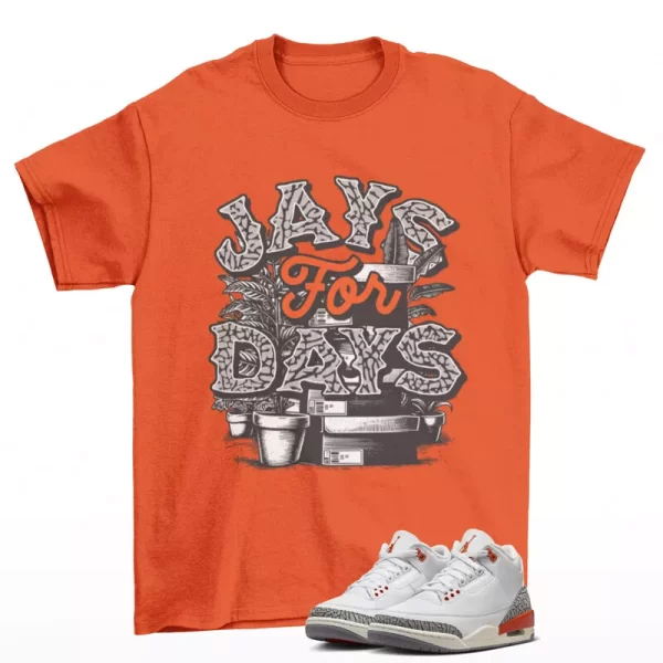 Stacked Sneaker Shirt Orange to Match Jordan 3 Retro Georgia Peach CK9246-121 Jezsport.com