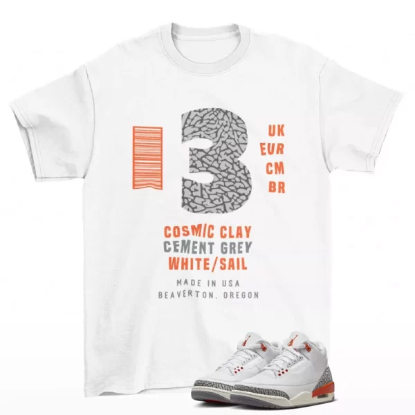 Sneaker Label Shirt to Match Jordan 3 Retro Georgia Peach CK9246-121 Jezsport.com