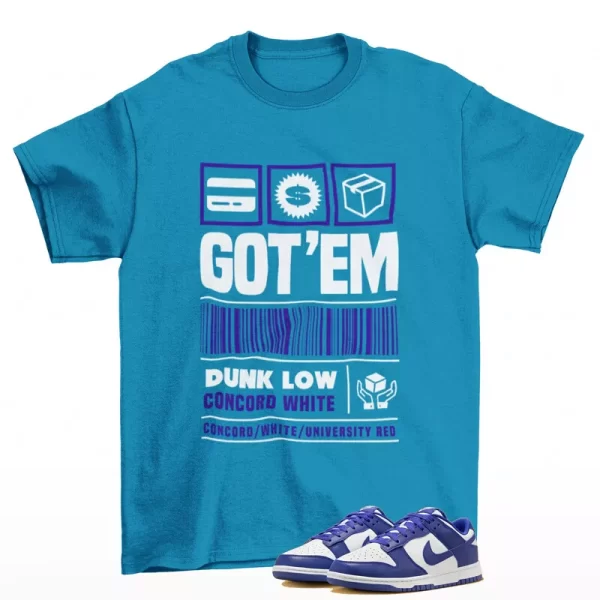 Copped Sneaker Shirt Teal to Match Dunk Low Concord DV0833-103 Jezsport.com