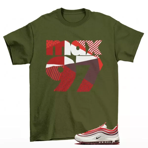 Classic 1997 Sneaker Shirt Green to Match Air Max 97 Dragon Red FN6957-101 Jezsport.com