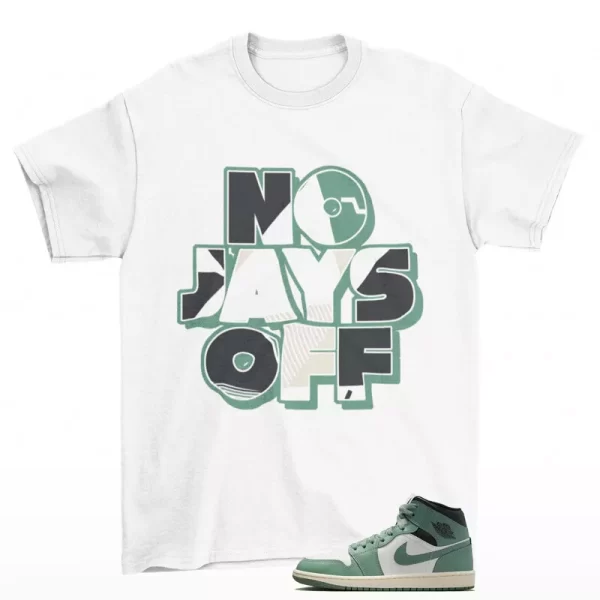 Jay All Day Sneaker Shirt White to Match Air Jordan 1 Mid Jade Smoke BQ6472-130 Jezsport.com