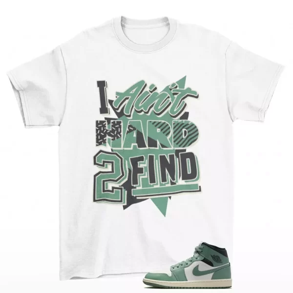 Rare Find Sneaker Shirt White to Match Air Jordan 1 Mid Jade Smoke BQ6472-130 Jezsport.com