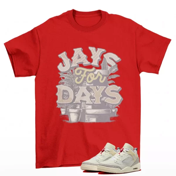 Stacked Shirt Red to Match Jordan Spizike Low Coconut Milk FQ1759-100 Jezsport.com