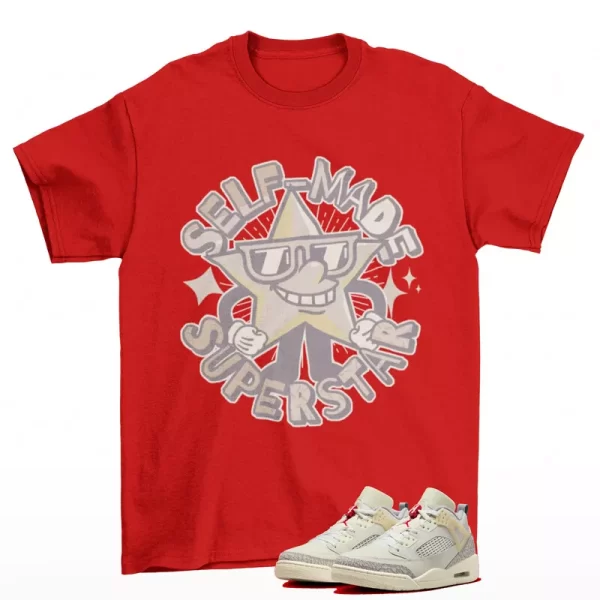 Superstar Shirt Red to Match Jordan Spizike Low Coconut Milk FQ1759-100 Jezsport.com