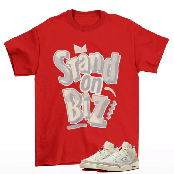 Stricktly Biz Shirt Red to Match Jordan Spizike Low Coconut Milk FQ1759-100 Jezsport.com