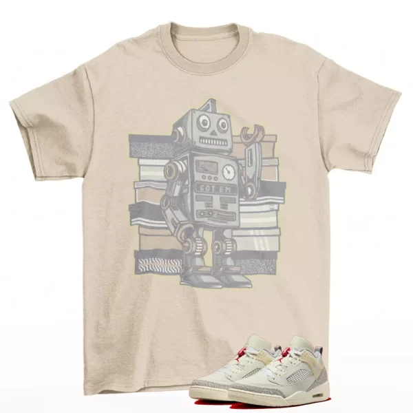 Sneaker Bot Shirt Tan to Match Jordan Spizike Low Coconut Milk FQ1759-100 Jezsport.com