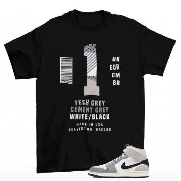 Sneaker Box Label Shirt to Match Jordan 1 Mid Craft Tech Grey DZ4136-002