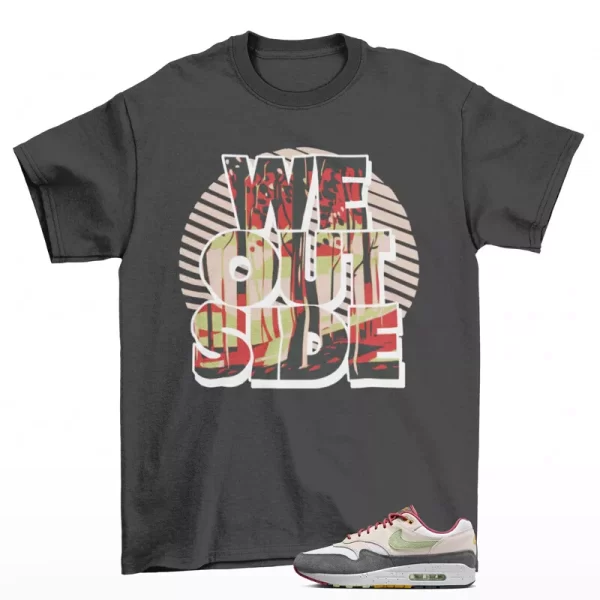 We Outside Shirt Grey to Match Air Max 1 Easter Light Soft Pink FZ4133-640 Jezsport.com