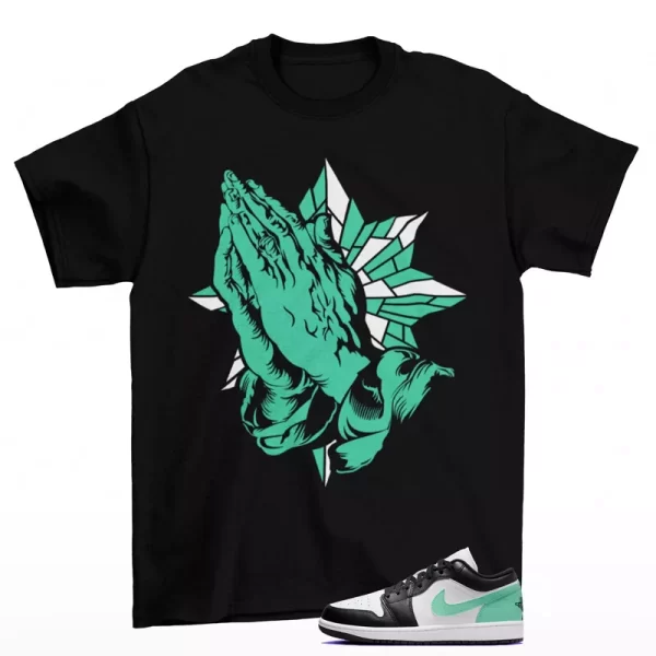 Blessed Shirt Black to Match Jordan 1 Low Green Glow 553558-131 Jezsport.com