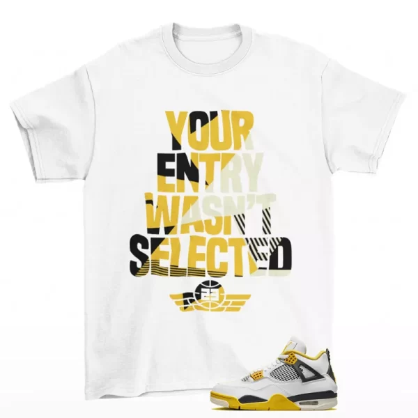 Sneaker Raffle Shirt to Match Jordan 4 Retro Vivid Sulfur AQ9129-101 Jezsport.com