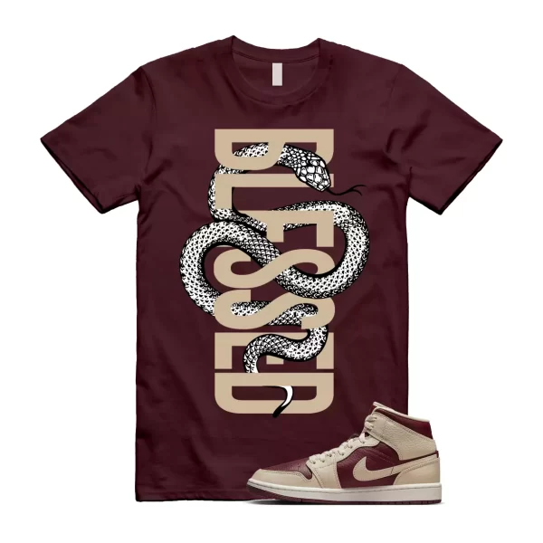 SNAKEBLS T Shirt to match Air Jordan 1 Mid WMNS Split Beach Cherrywood Red Sail Jezsport.com