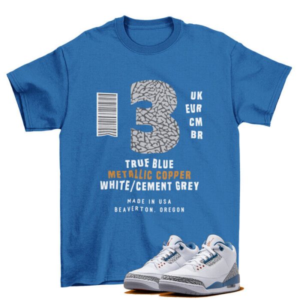 Box Label Shirt to Match Jordan 3 Retro Wizards True Blue Jezsport.com