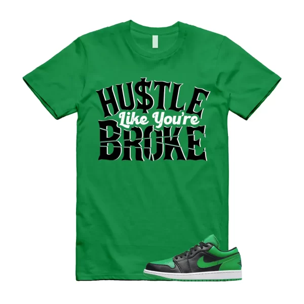 BROKE T Shirt to match Air Jordan 1 Low Lucky Green Black White Jezsport.com