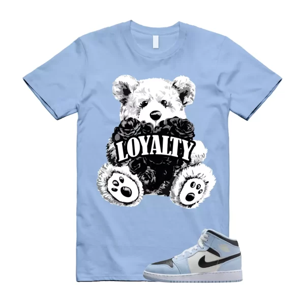 LYLTY T Shirt to match Air Jordan 1 Mid GS Ice Blue Sail Black White UNC Jezsport.com