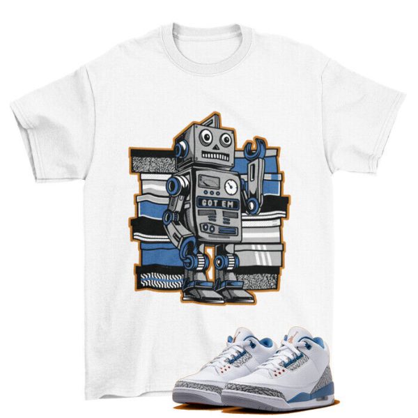 Sneaker Bot Shirt White to Match Jordan 3 Retro Wizards True Blue Jezsport.com