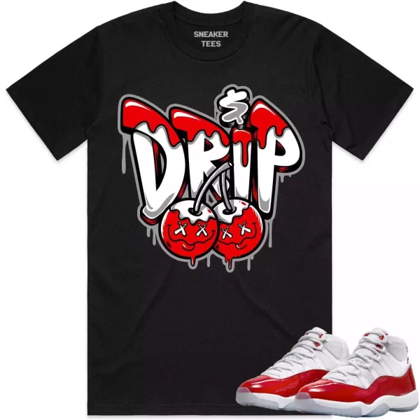 Jordan 11 Cherry 11s Shirt to Match - RED MONEY DRIP Jezsport.com