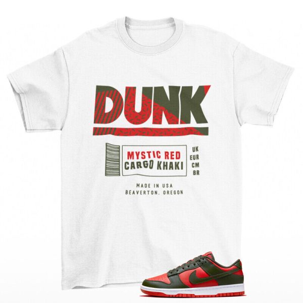 Sneaker Label Shirt to Match Dunk Low Mystic Red Cargo Khaki Jezsport.com