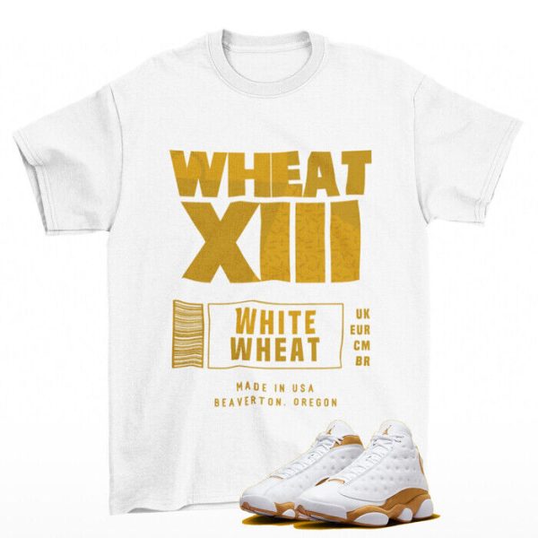 Box Label Wheat Shirt White to Match Jordan 13 Retro Wheat Jezsport.com