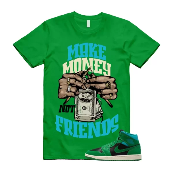 MM T Shirt to match Air Jordan 1 Mid WMNS Lucky Green Black Aquatone Jezsport.com