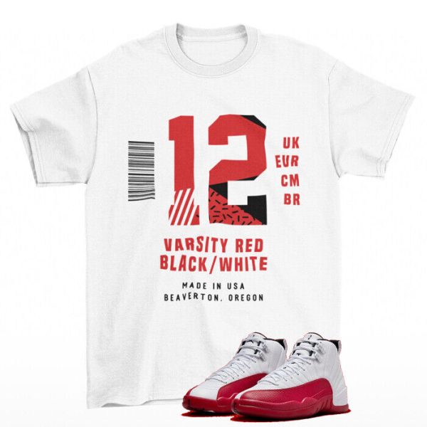 Box Label Cherry Shirt White to Match Jordan 12 Retro Cherry Jezsport.com