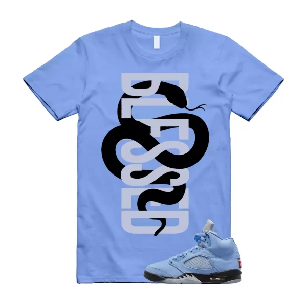 SNAKEB T Shirt to match Air Jordan 5 UNC University Blue Carolina MJ Black White Jezsport.com