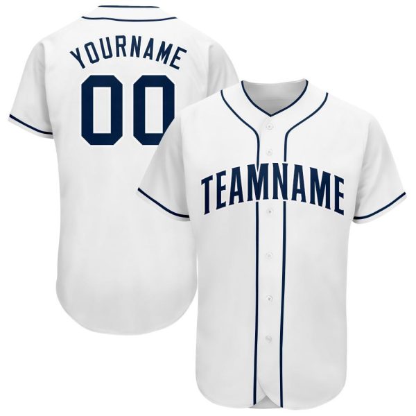 Custom Black Jersey, Personalized Black Baseball Jersey, Custom Baseball Jersey, Custom White Navy Baseball Jersey Jezsport.com