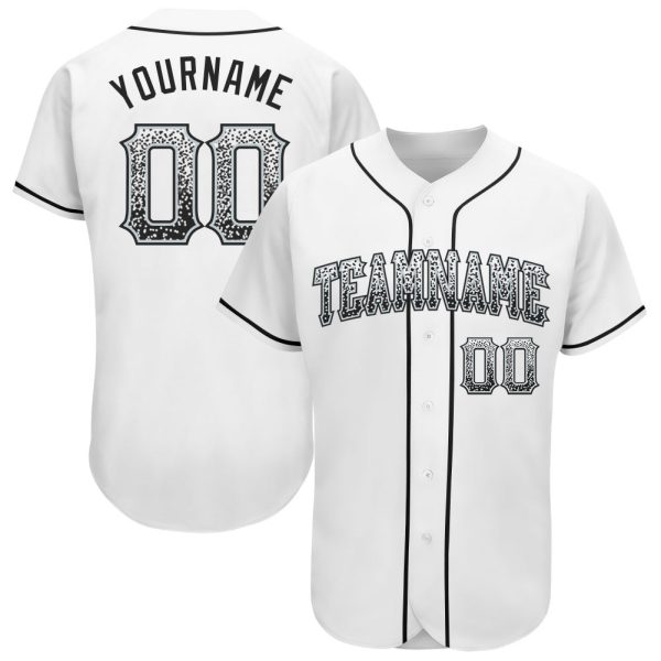 Custom Black Jersey, Personalized Black Baseball Jersey, Custom White Black-Silver Authentic Drift Fashion Baseball Jersey Jezsport.com