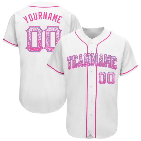 Custom Black Jersey, Personalized Black Baseball Jersey, Custom Baseball Jersey, Custom White Pink-Light Authentic Drift Fashion Baseball Jersey Jezsport.com