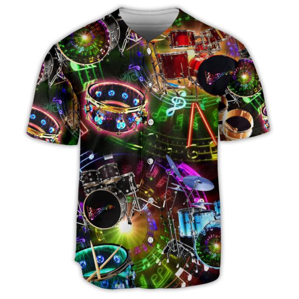 Drum Neon Style Lover Art Baseball Jersey For Men and Women Jezsport.com