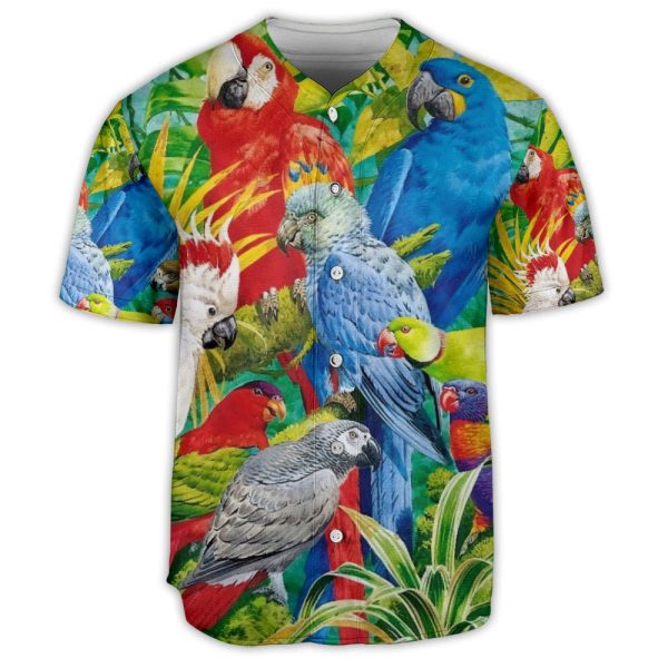 Parrot Family Art Tropical Baseball Jersey For Men and Women Jezsport.com