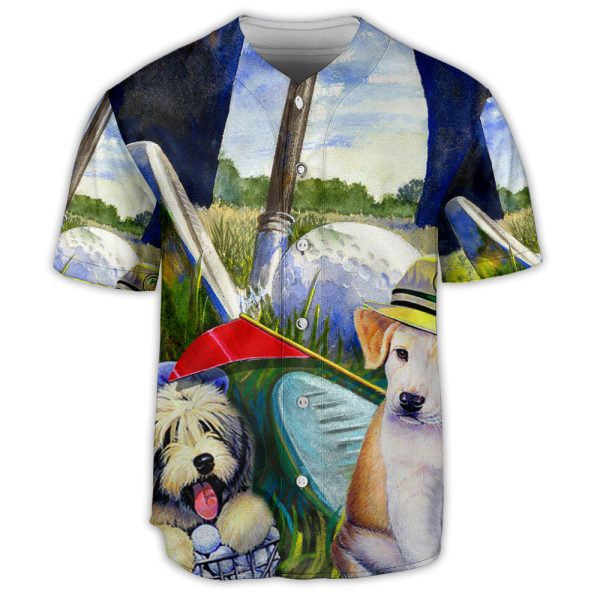 Golf Dog Golf Life Funny Art Style Baseball Jersey For Men and Women Jezsport.com