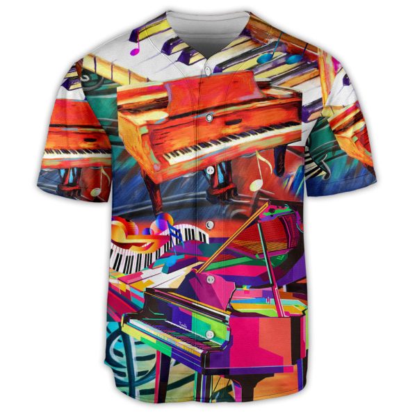 Piano Music Colorful Lover Art Style Baseball Jersey For Men and Women Jezsport.com