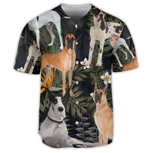 Dog Great Dane Dog Tropical Vibe Baseball Jersey For Men and Women Jezsport.com