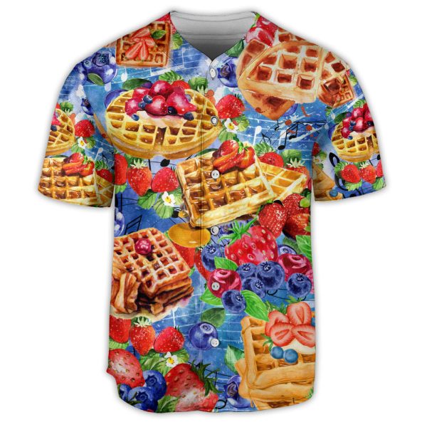 Food Waffles Art Lover Baseball Jersey For Men and Women Jezsport.com