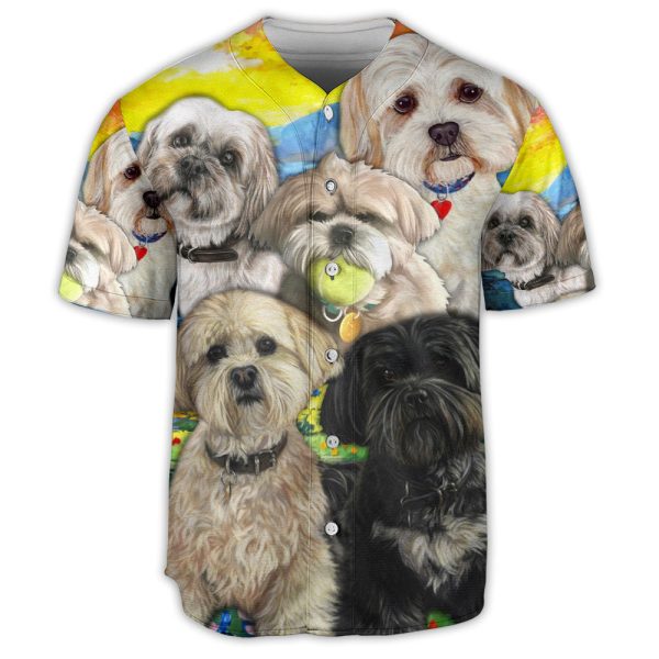 Dog Art With Sunset Background Baseball Jersey For Men and Women Jezsport.com