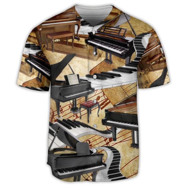 Piano Music Vintage Retro Vibe Lover Art Style Baseball Jersey For Men and Women Jezsport.com