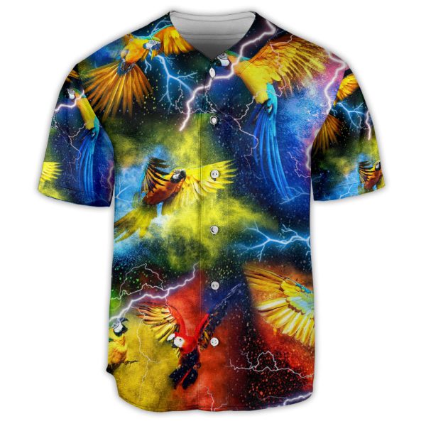 Parrot With Colorful Thunder Baseball Jersey For Men and Women Jezsport.com