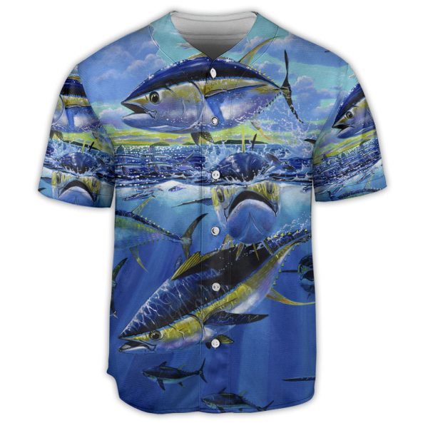 Fishing Funa With Blue Sky Art Baseball Jersey For Men and Women Jezsport.com