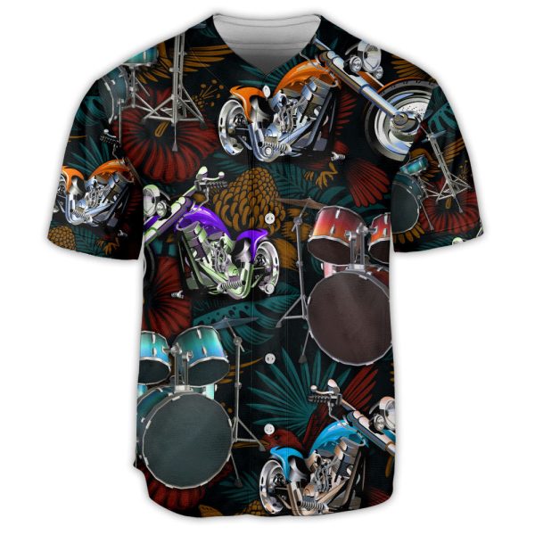 Drum Motorcycles I Love Drum And Motorcycles Baseball Jersey For Men and Women Jezsport.com