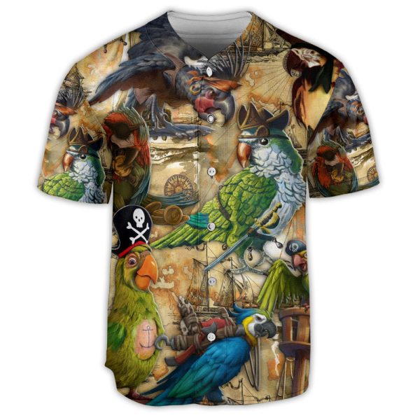 Parrot Pirates Ocean Lover Art Baseball Jersey For Men and Women Jezsport.com